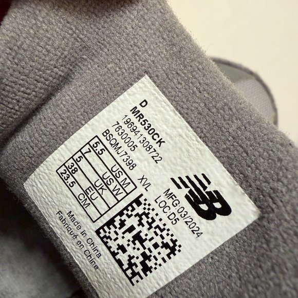 New Balance Light Gray 530